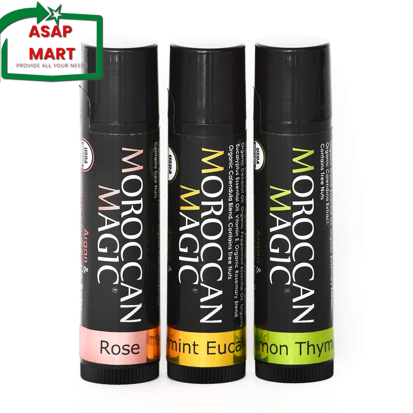 Moroccan Magic Organic Lip Balm Variety Pack Gift Set | Natural Argan and Essent