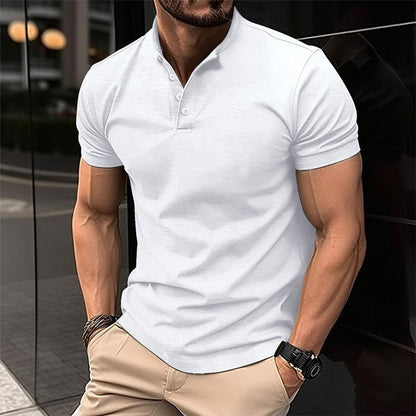 Mens Breathable Casual Short-Sleeve Shirt For Business Commuting