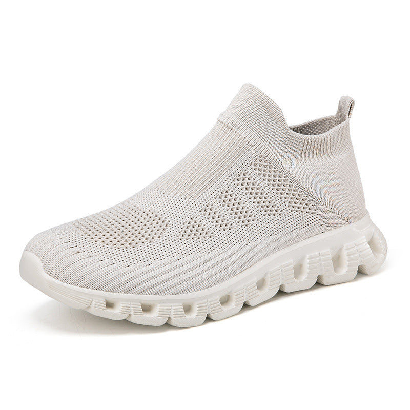 Casual Solid Color Flying Woven Sports Shoes Men Lightweight Breathable Summer Sneakers