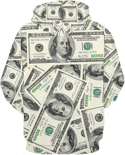 Money Hoodie Funny Sweatshirts for Men Hoodies Dollar Pullover 3D Clothing