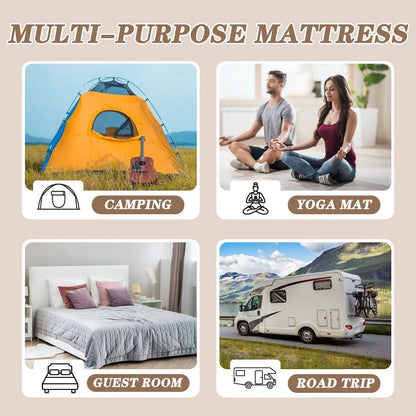 Gray Floor Mattress with Storage Bag Japanese Futon Mattress Extra Thick Folding Sleeping Pad Futon Mattress Portable Camping Mattress, Twin