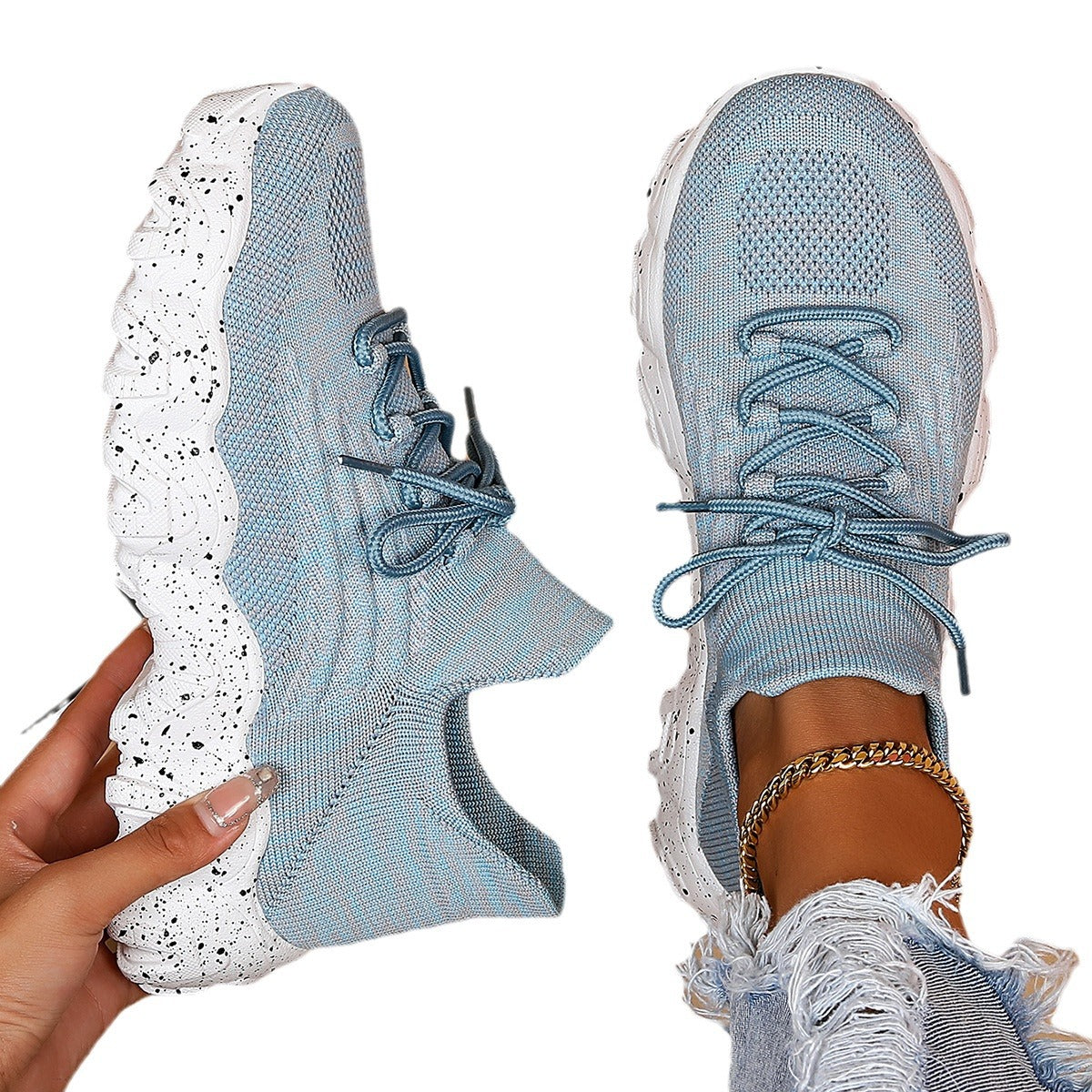 Women's Simple And Breathable Fly Woven Shoes