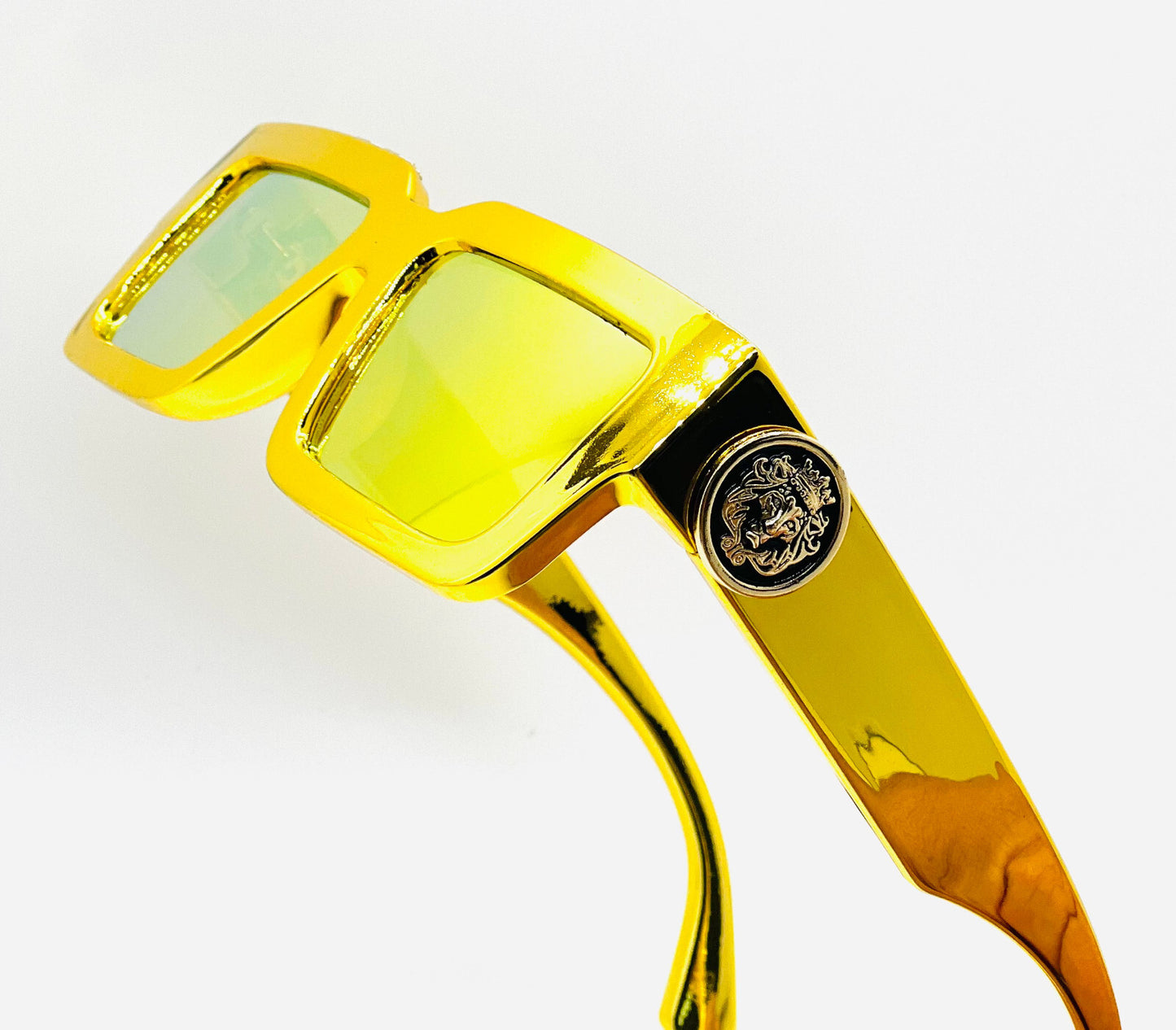 MEN SUNGLASSES HIP HOP SQUARE DESIGNER SHADES RETRO GOLD FRAME RAPPER FASHION