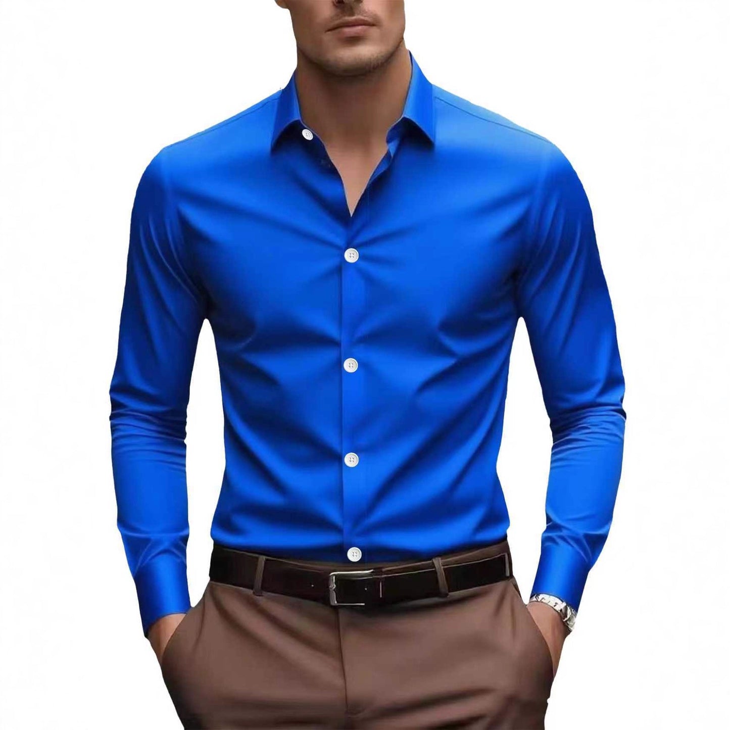 Spring And Autumn Long-sleeved White Shirt Formal Wear Slim Fit Business Workwear