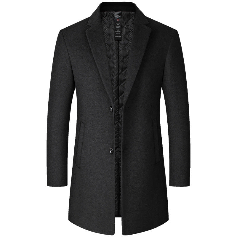 Men's Mid-Length Casual Wool Coat