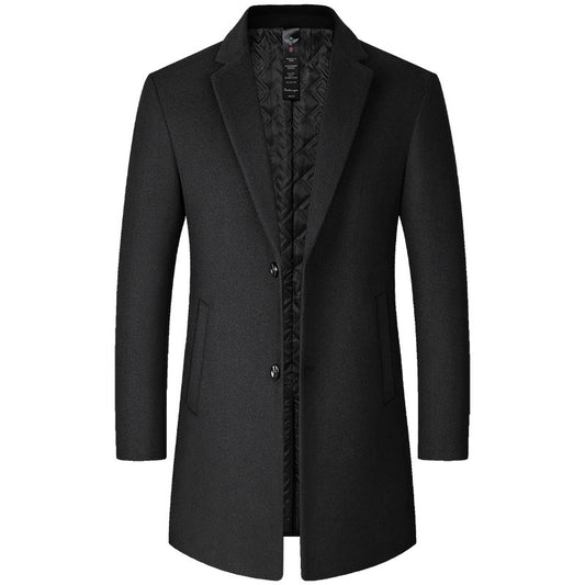 Men's Mid-Length Casual Wool Coat