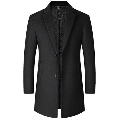 Men's Mid-Length Casual Wool Coat