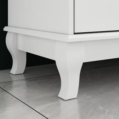 10-Drawer White Paint Finish Dresser Chest of Drawers Cabinet 35.4 In. H X 55.1 In. W X 15.7 In. D