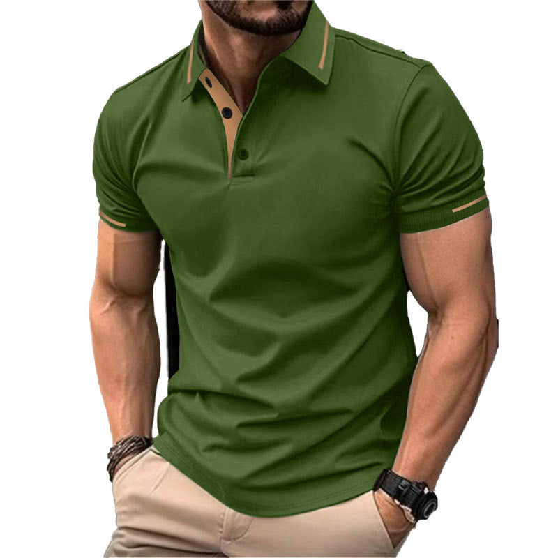 Mens Breathable Casual Short-Sleeve Shirt For Business Commuting
