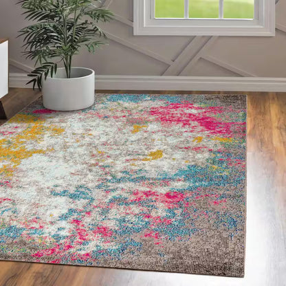 Contemporary Pop Modern Abstract Multi/Yellow 8 Ft. X 10 Ft. Area Rug