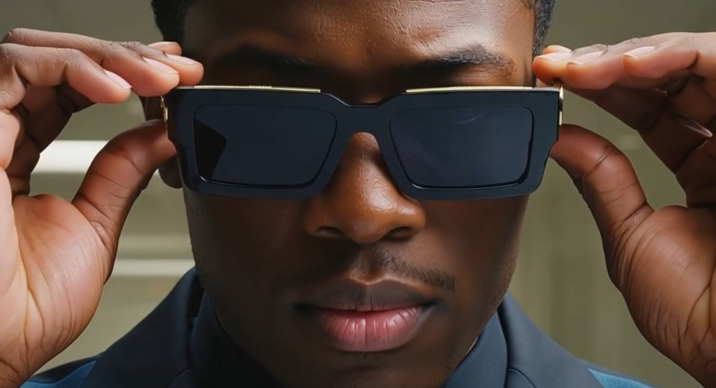 MEN SUNGLASSES HIP HOP SQUARE DESIGNER SHADES RETRO GOLD FRAME RAPPER FASHION