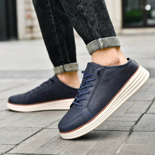 Mens Casual Lace-up Thermal Fleece-lined Chunky-soled Cotton Shoes