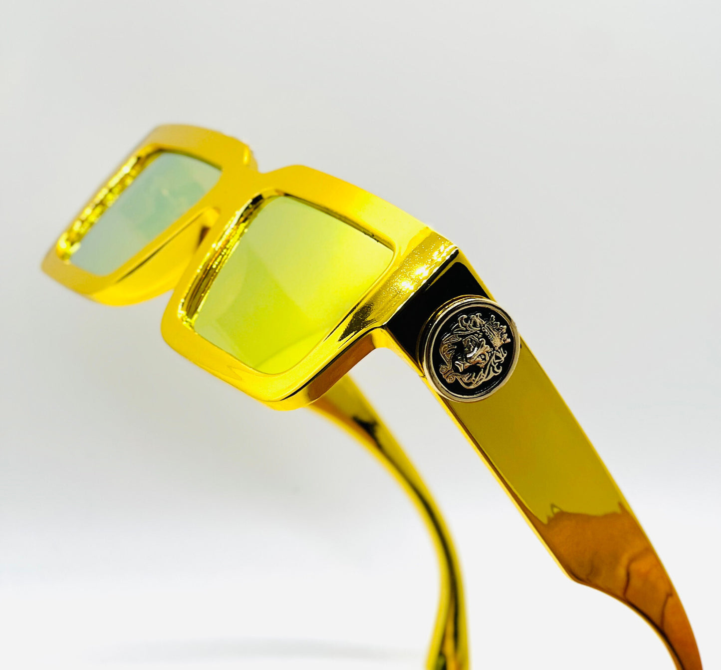 MEN SUNGLASSES HIP HOP SQUARE DESIGNER SHADES RETRO GOLD FRAME RAPPER FASHION