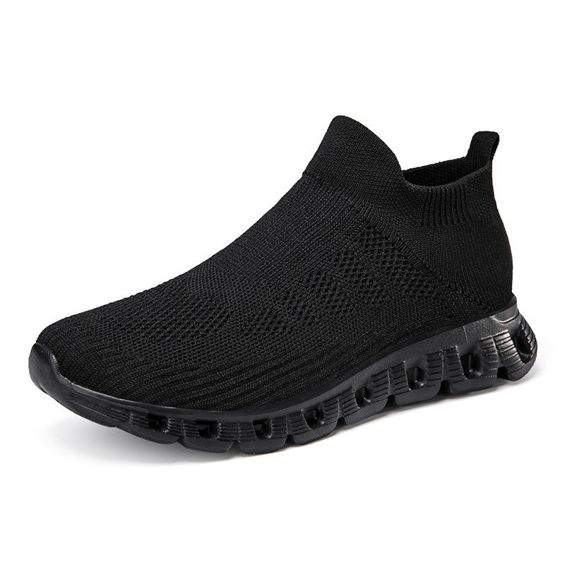 Casual Solid Color Flying Woven Sports Shoes Men Lightweight Breathable Summer Sneakers