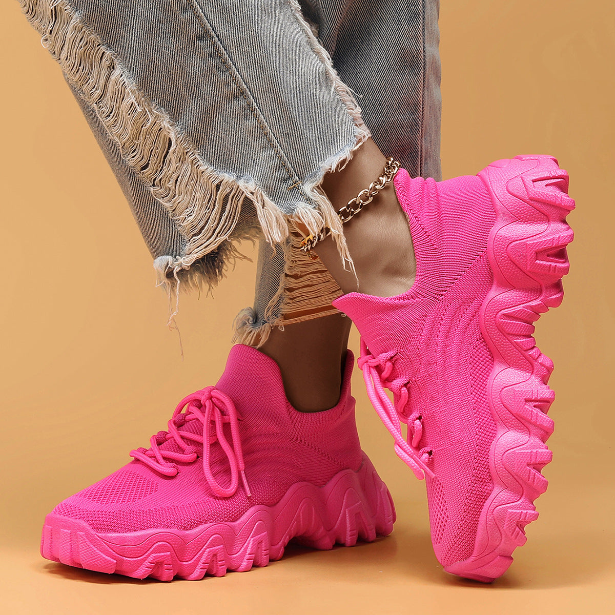 Women's Simple And Breathable Fly Woven Shoes