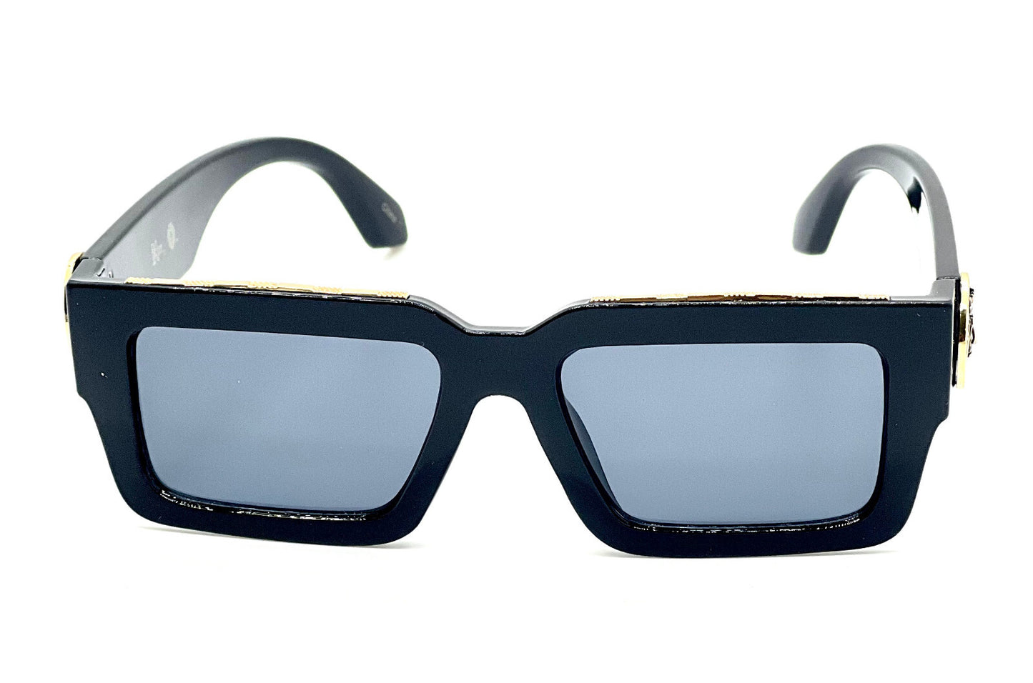 MEN SUNGLASSES HIP HOP SQUARE DESIGNER SHADES RETRO GOLD FRAME RAPPER FASHION