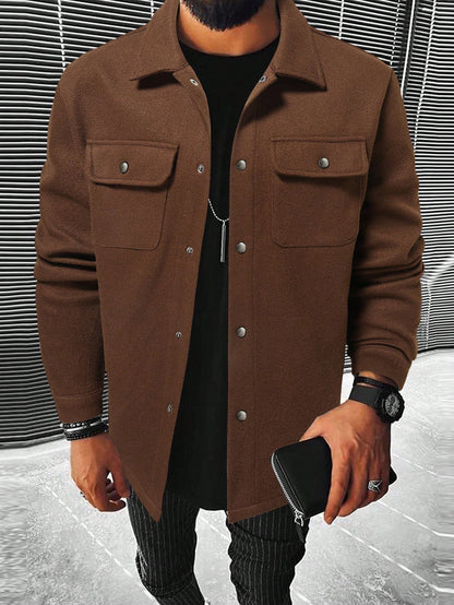 Autumn And Winter European And American Style Men's Clothing Youth Casual Men's Shirts Brushed