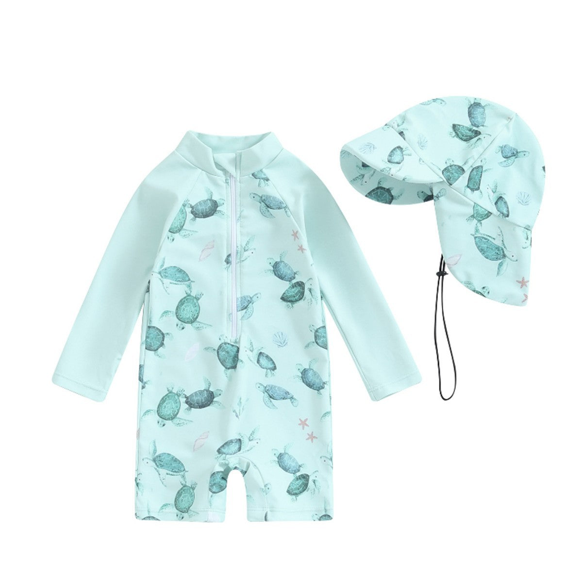 Hat One-piece Long Sleeves Children's Swimsuit