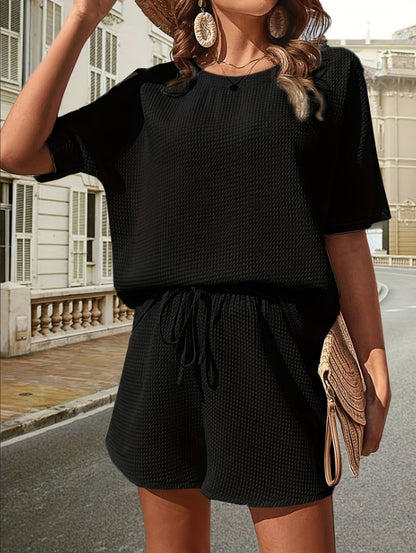 Women's New Short-sleeved Suit, Women's Foreign Bat Shirt, Fashion Shorts Two-piece Set