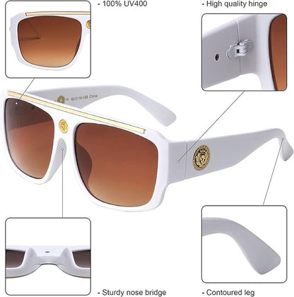 Gafas De Sol Lentes De Moda Para Hombres Grande Style Men Sunglasses Brown Lens