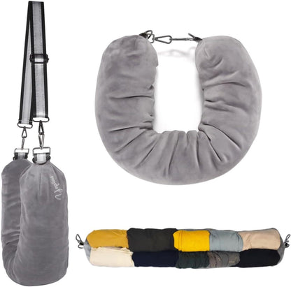 New Travel U-shaped Pillow Can Fill Clothes