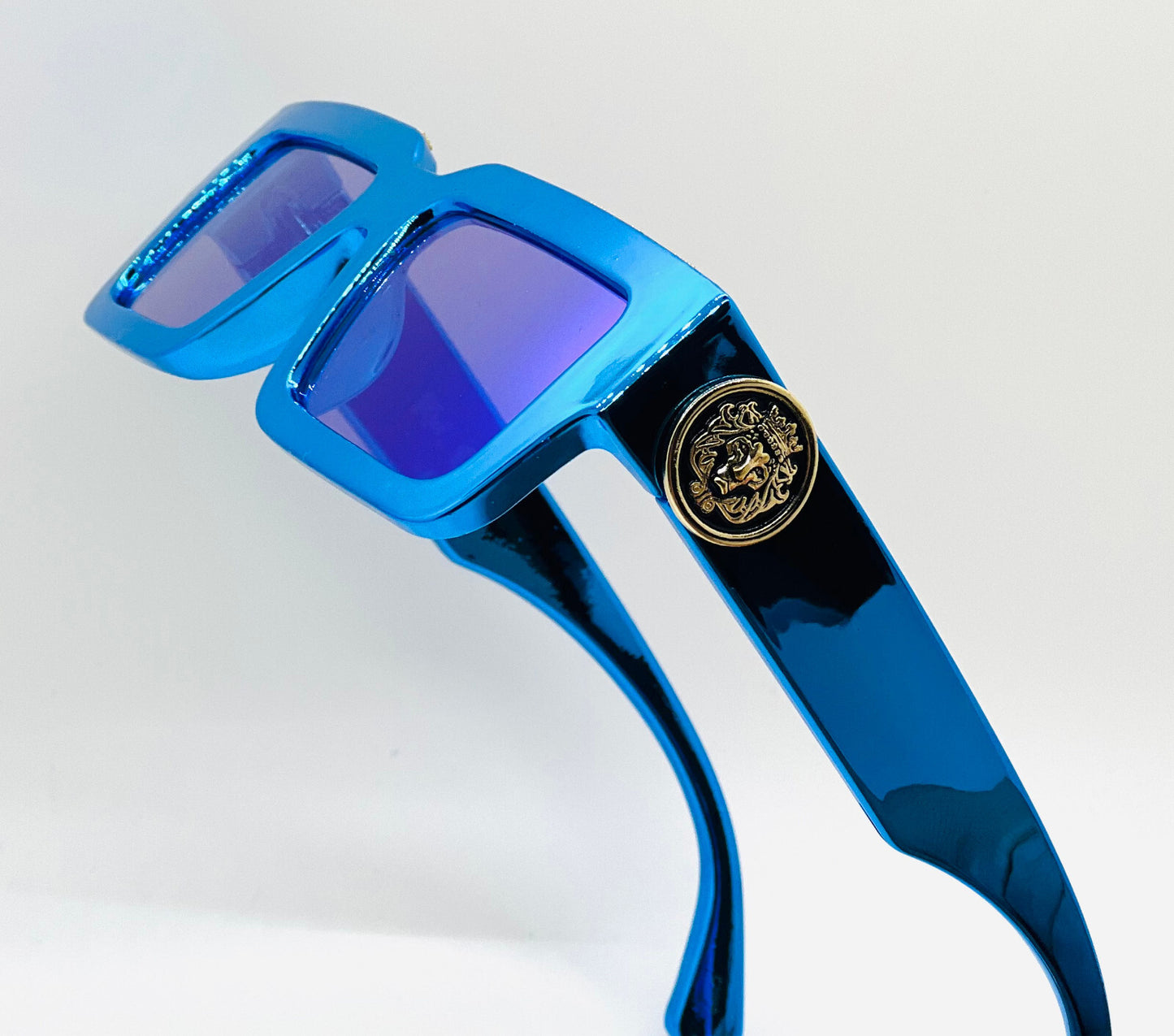 MEN SUNGLASSES HIP HOP SQUARE DESIGNER SHADES RETRO GOLD FRAME RAPPER FASHION