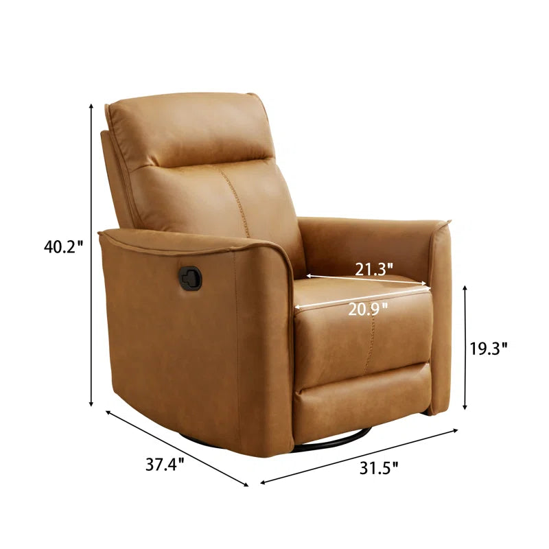 Tayani 31.5" Wide Modern Comfortable Upholstered Swivel and Rocker Manual Recliner