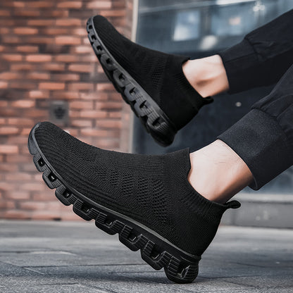 Casual Solid Color Flying Woven Sports Shoes Men Lightweight Breathable Summer Sneakers