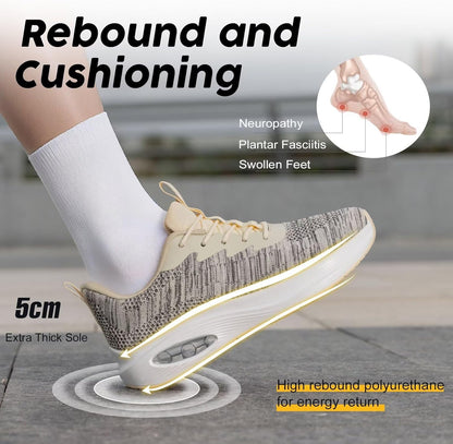 Wide Toe Box Shoes Women Air Cushion Road Running Shoes Extra Wide Width Sneakers Arch Support Gym Athletic Tennis Sneakers Lightweight Breathable Walking Shoes