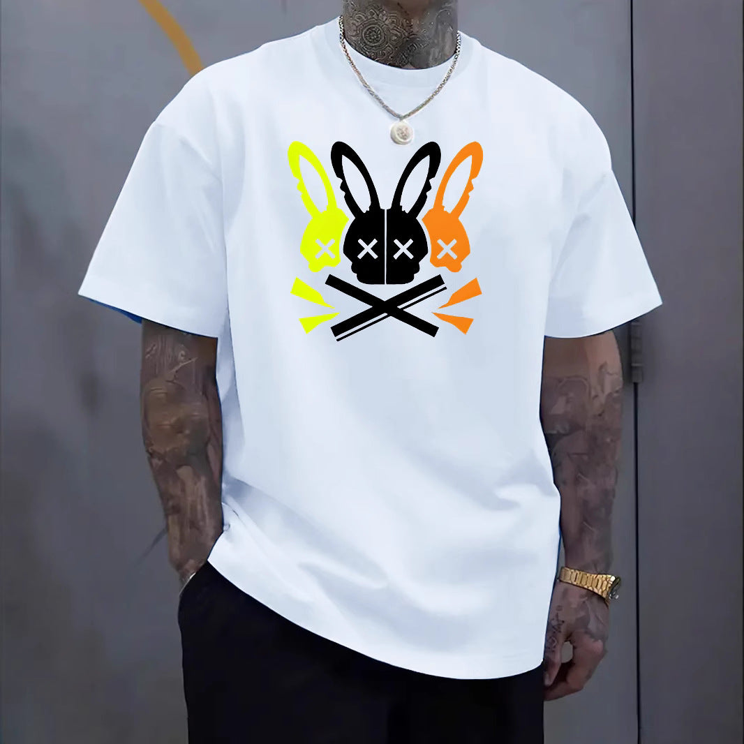 Fashion Unique Rabbit Skull Printed Men's T-shirt