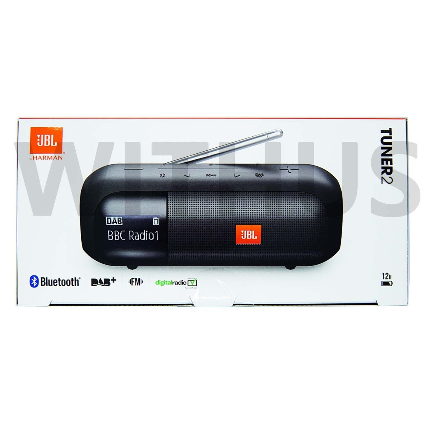 JBL TUNER 2 FM Portable FM Radio & Bluetooth Speaker Black JBLTUNER2BLK=