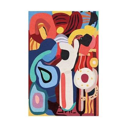 Colorful, Full-area Non-slip Dopamine-inspired Faux Cashmere Rug For The Living Room