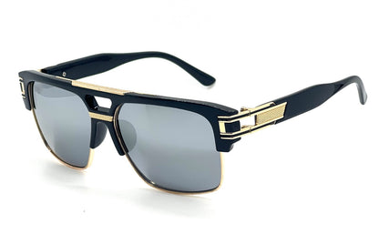 Designer Men Sunglasses Fashion Square Gold Hip Hop Model New Style Shades Blue