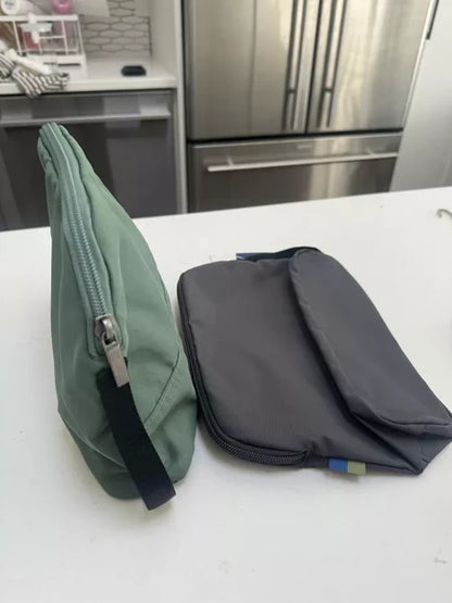 Travel Toiletry Bag – Solid Color, Zipper Closure, Luggage Accessory For Carry-On Or Suitcase