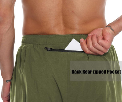 Men'S 5 Inch Running Shorts Quick Dry Lightweight Athletic Gym Workout Shorts with Pockets