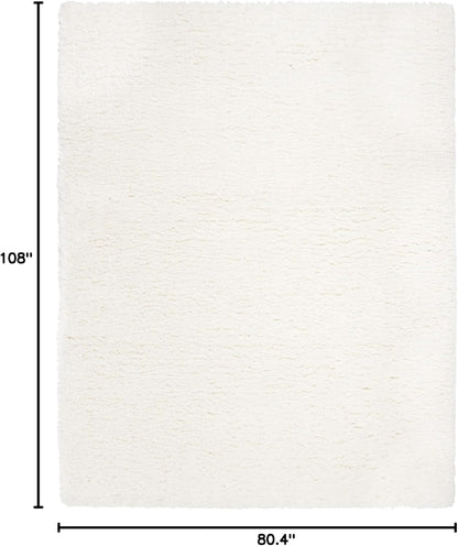 Flokati Shag Collection Area Rug - 6'7" X 9', Ivory, Solid Design, Non-Shedding & Easy Care, 2.75-Inch Thick Ideal for High Traffic Areas in Living Room, Bedroom (FLK950B)