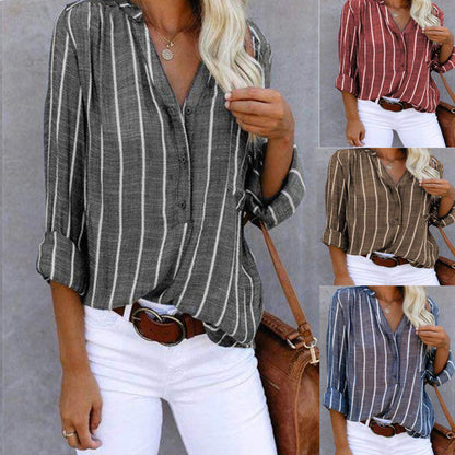 Simple And Fashionable Printed Striped Shirt