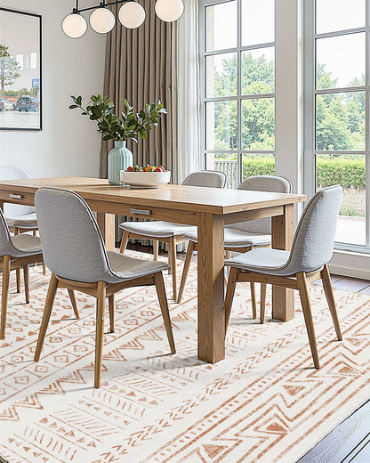 Area Rug, 5 X 8 Ft Large Washable Rug, Non-Slip And Tear-Resistant Soft Carpet, Pet Friendly Modern Area Rugs, Indoor Mat For Bedroom, Office, Living Room, Entryway, Beige