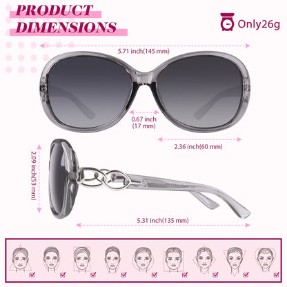 Women'S Oversized Polarized Sunglasses Butterfly Shades for Driving