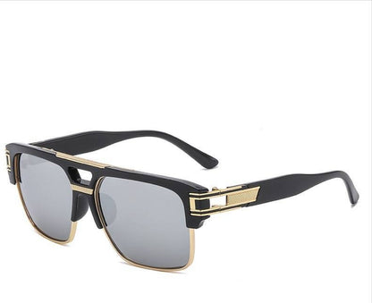 Designer Men Sunglasses Fashion Square Gold Hip Hop Model New Style Shades Blue