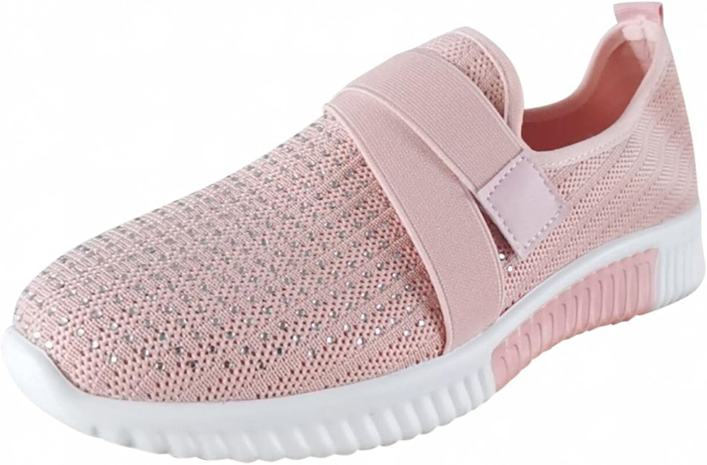 Sneakers for Women Slip on Summer Hollow Out Flat Fashion Loafers Ladies Breathable Lightweight Walking Shoes Pink