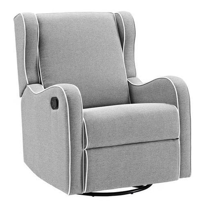 Rebecca Upholstered Swivel Gliding Recliner, Gray Fabric