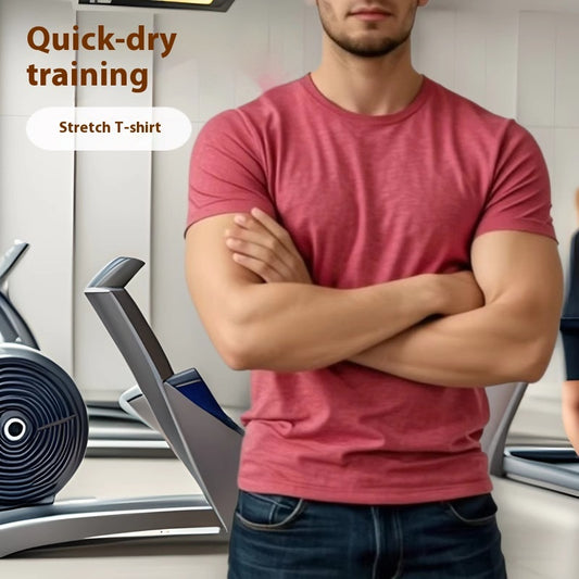 Tight Stretch Casual Quick-drying Running Round Neck Short Sleeve