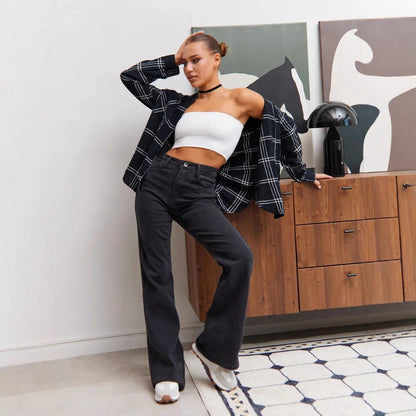 Womens Flared Pants Denim