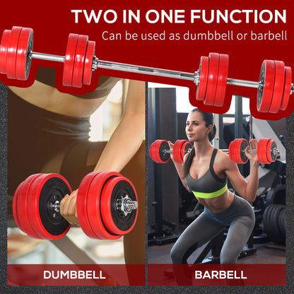 Adjustable Dumbbell Set, 66lbs Convertible to Barbell Weight Set for Home Gym Women and Men Weight Lifting Training
