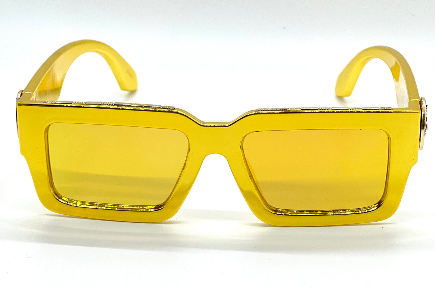 MEN SUNGLASSES HIP HOP SQUARE DESIGNER SHADES RETRO GOLD FRAME RAPPER FASHION