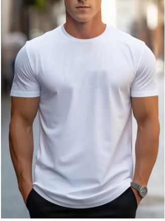 Creative Graphic-print Slim-fit Casual Sports Crew-neck Short-sleeve Top