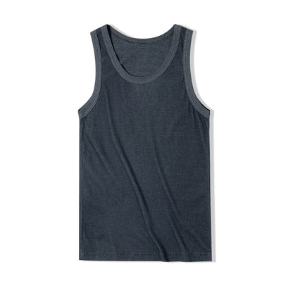 Retro Solid Color Slim Fit T-shirt Men