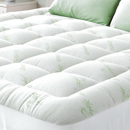 Bamboo Full Size Mattress Topper, Mattress Pad, Mattress Cover 54X75 Inches