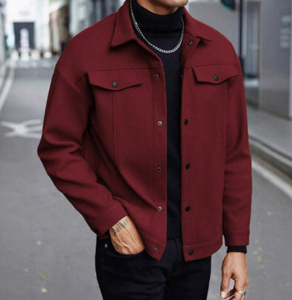Lapel Woolen New Men's Casual Sports Jacket